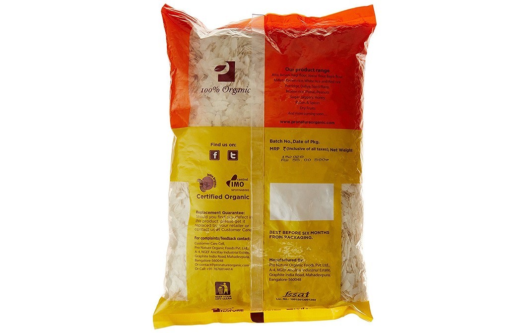 Pro Nature Organic Beaten Rice (Medium)    Pack  500 grams